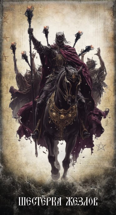 Карта Таро Шестёрка Жезлов