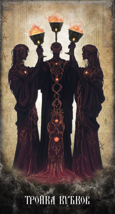 Карта Таро Тройка Кубков