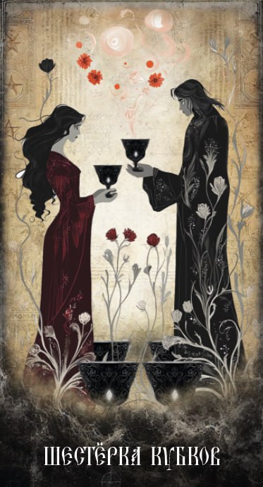 Карта Таро Шестёрка Кубков