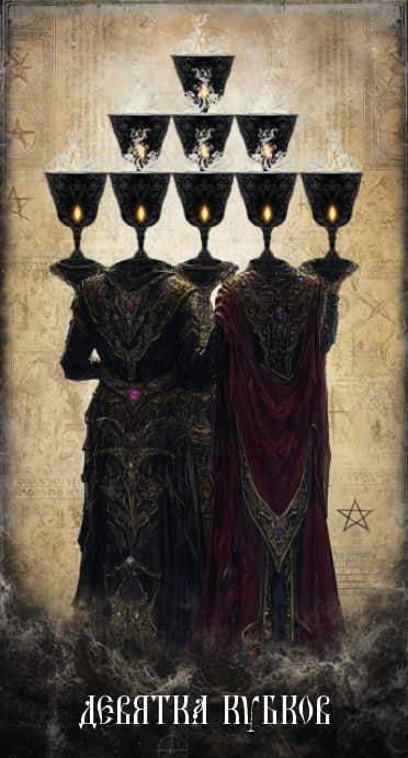 Карта Таро Десятка Кубков