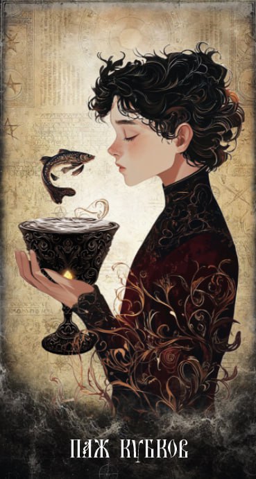 Карта Таро Паж Кубков