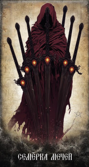 Карта Таро Семёрка Мечей