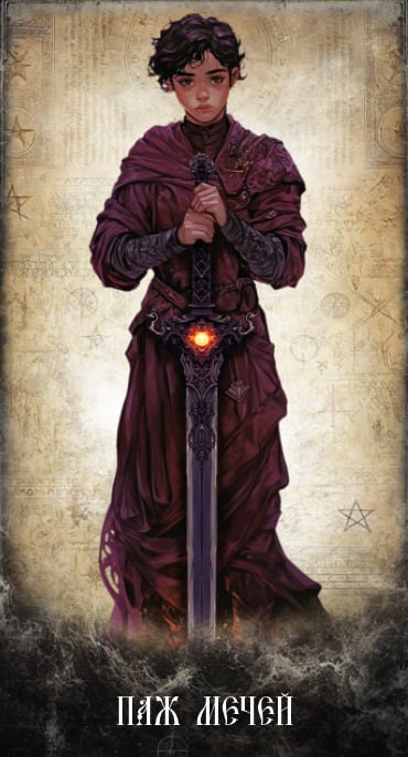 Карта Таро Паж Мечей