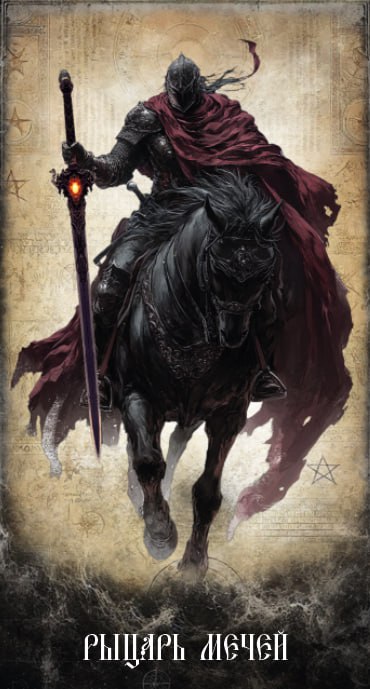 Карта Таро Рыцарь Мечей