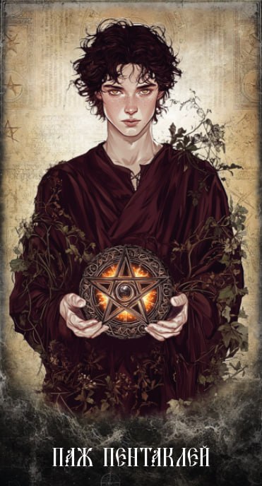 Карта Таро Паж Пентаклей